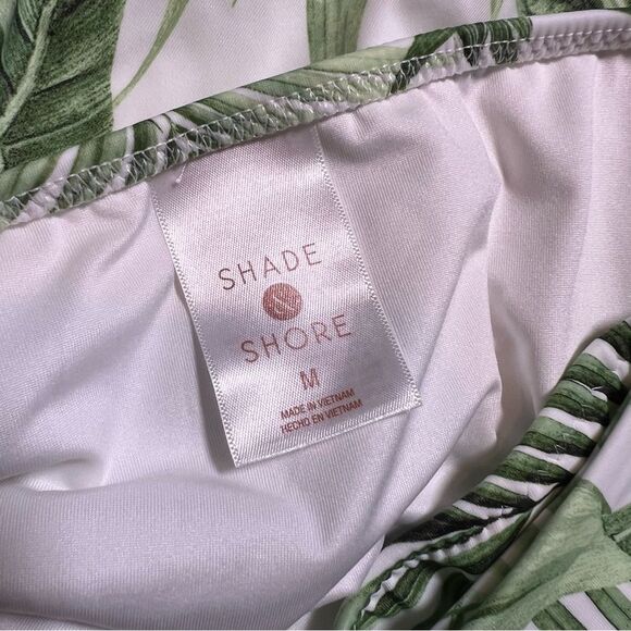 Shade & Shore Tropical Leaf Print Bikini Set medium high waist bottoms 34D top - Picture 7 of 7